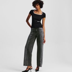 TWO-TONE MID-RISE RELAXED JEANS