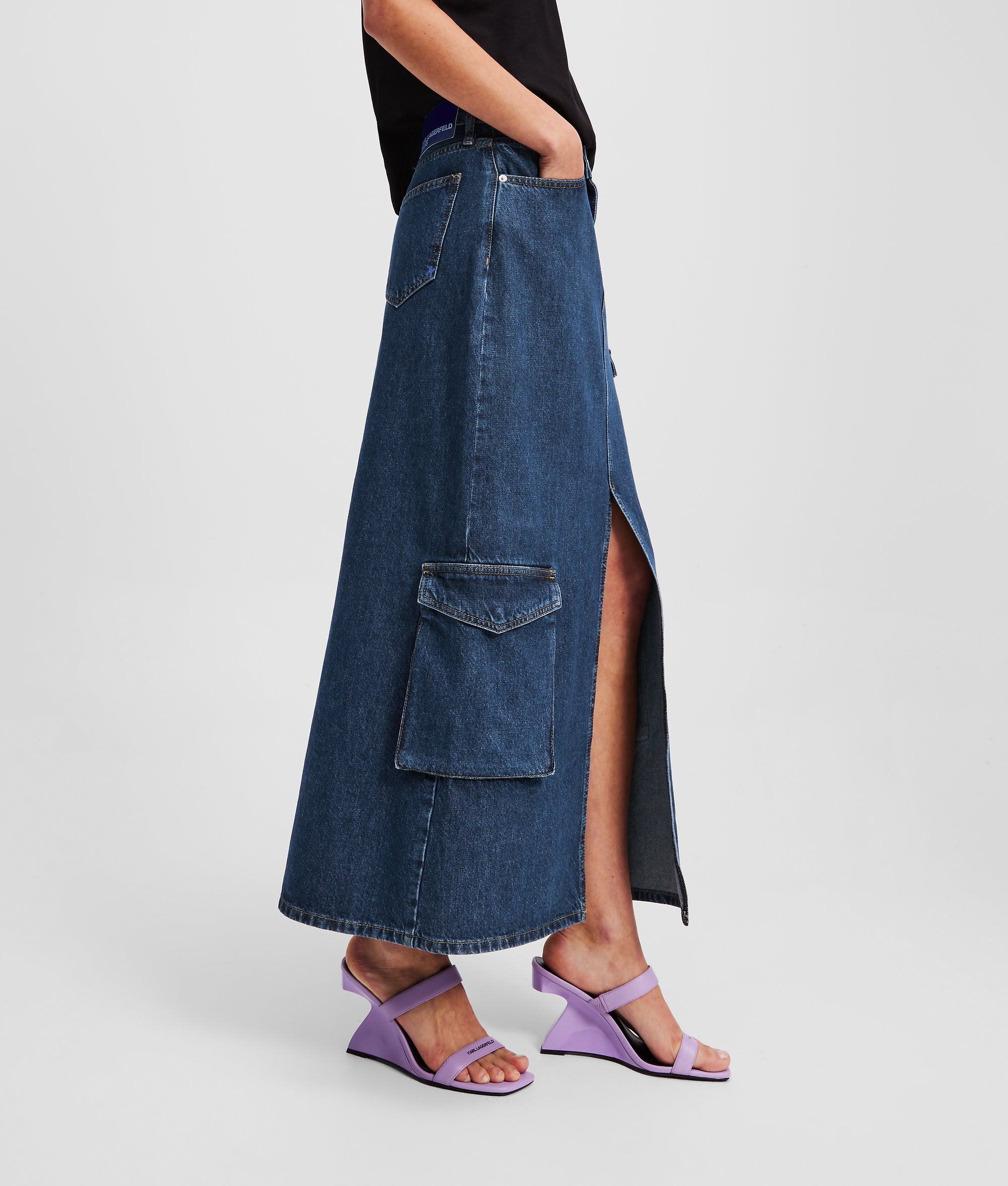 UTILITY DENIM MAXI SKIRT - Image 2