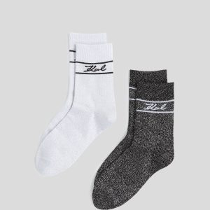 SIGNATURE SHIMMER SOCKS ?C 2-PACK