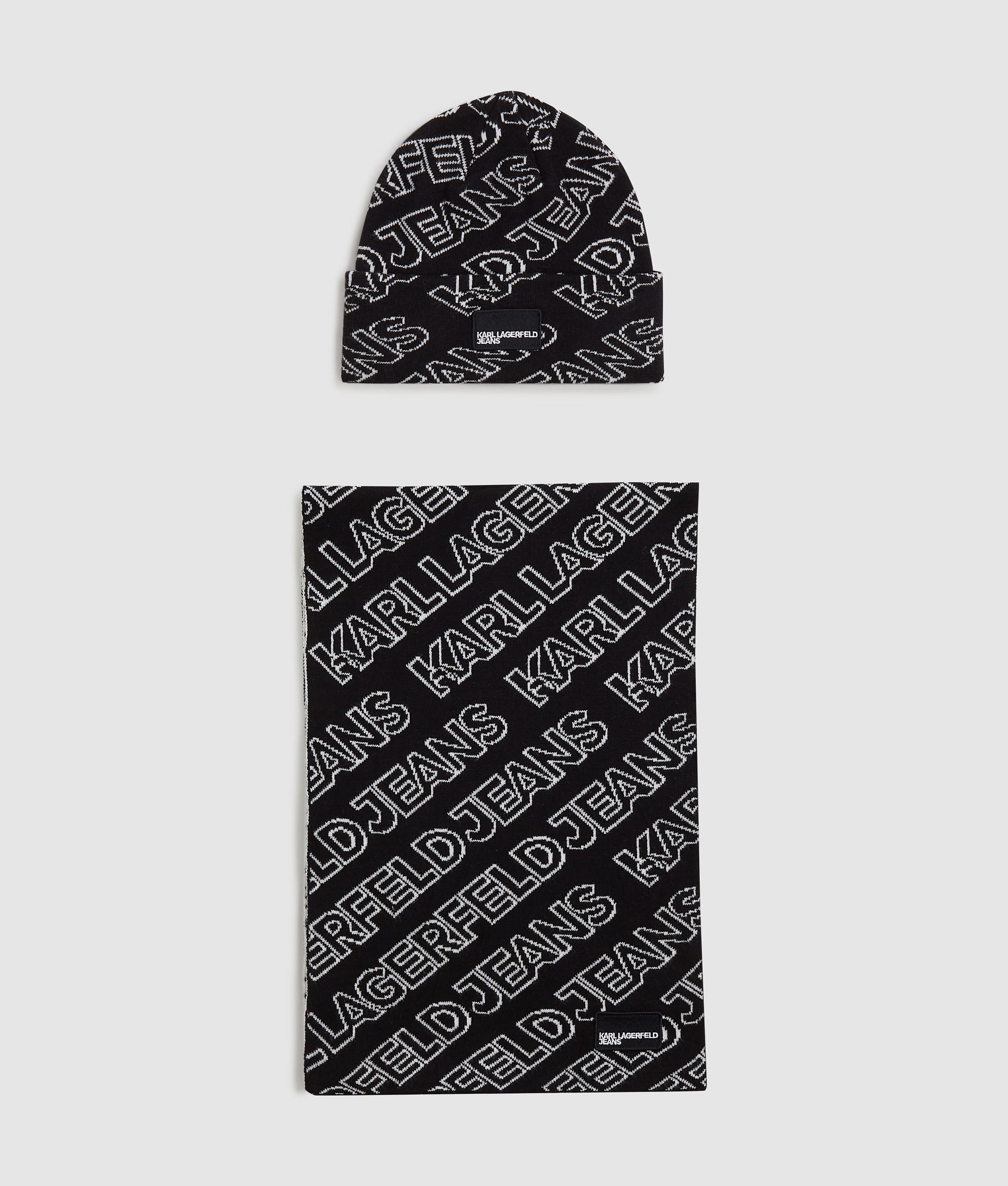 Logo scarf and beanie gift set