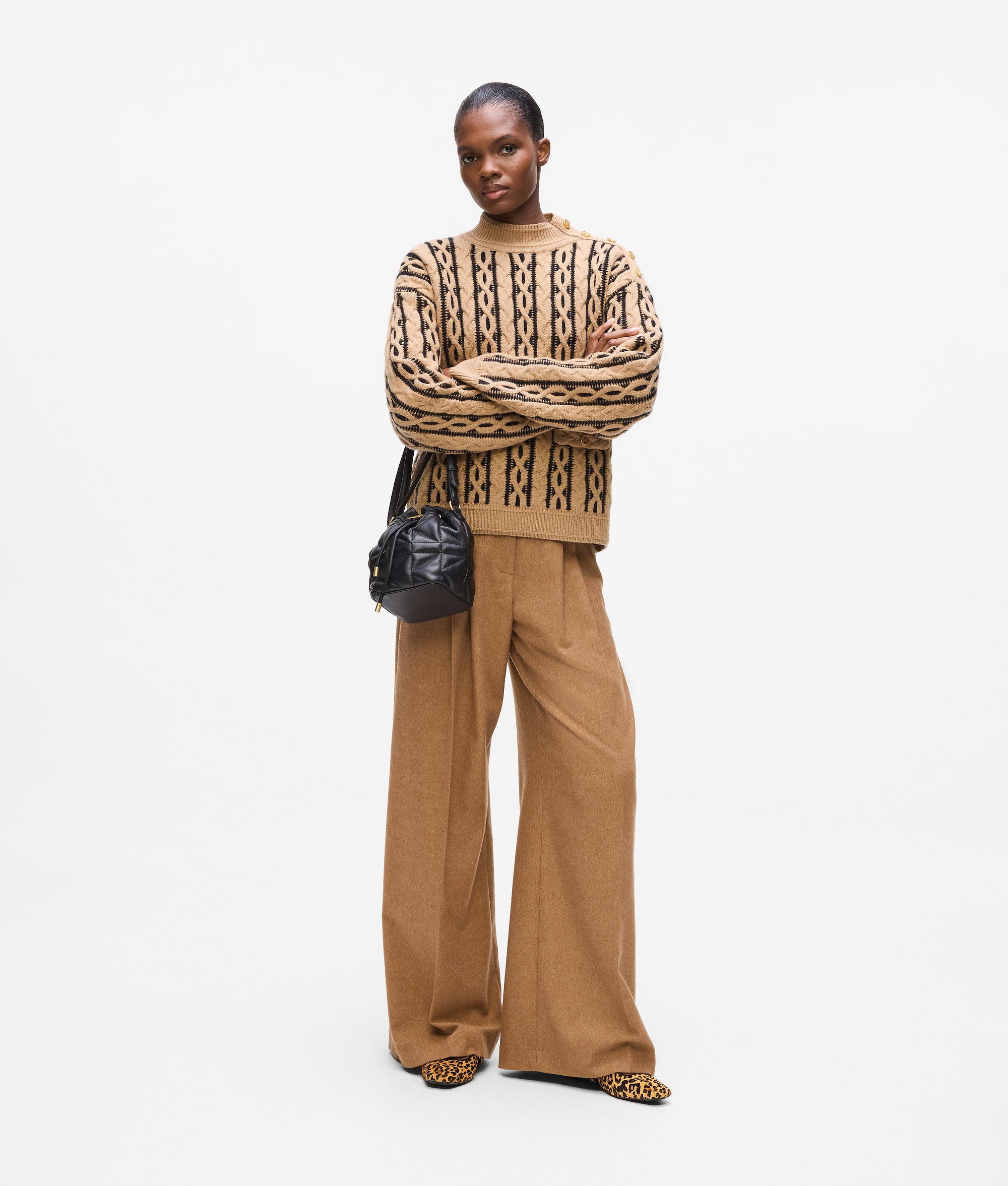 Wool-blend wide leg pants - Image 4