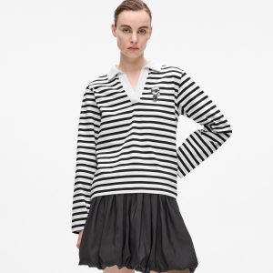 Ikon striped long-sleeved polo shirt