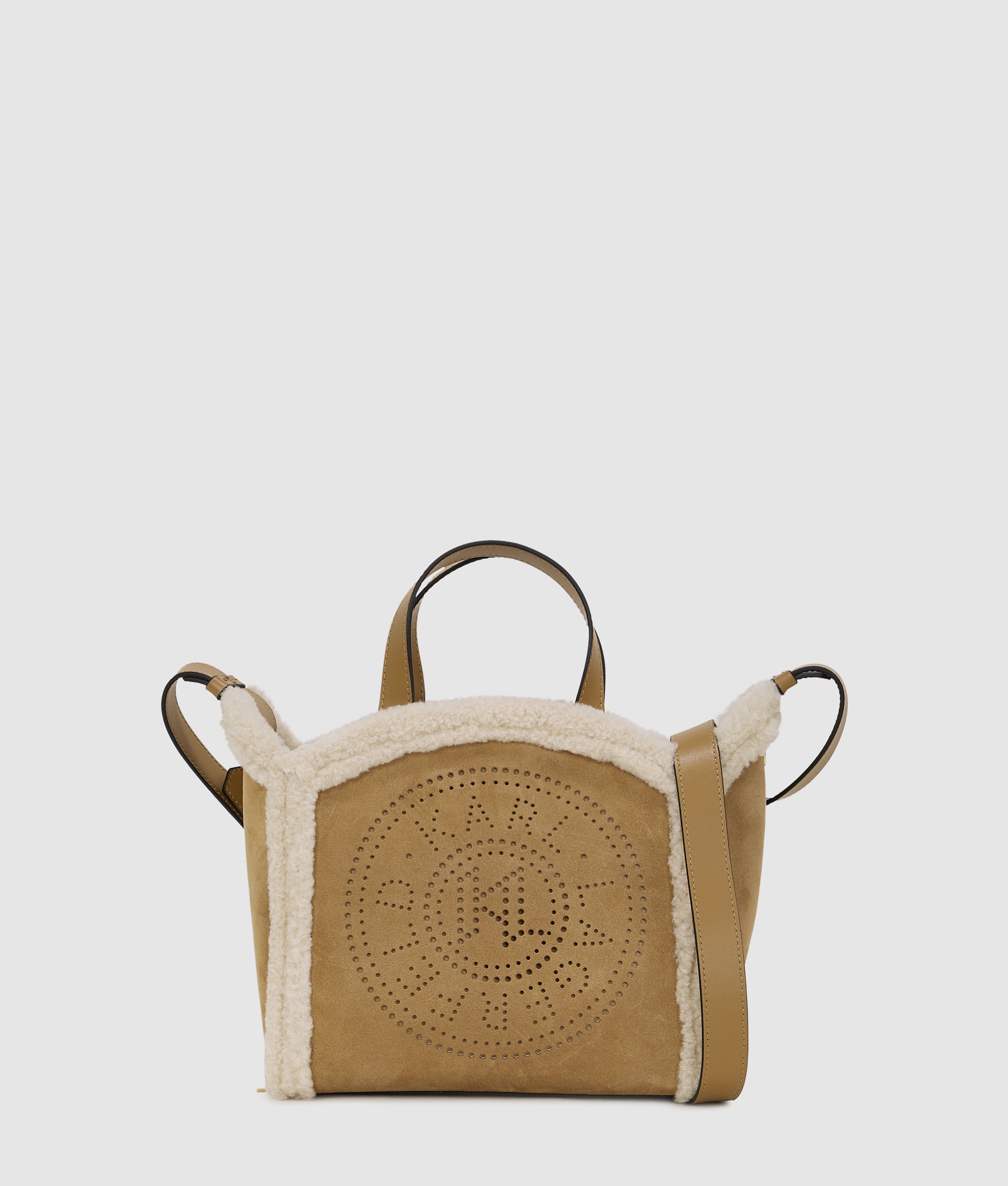 K/Circle small shearling tote bag