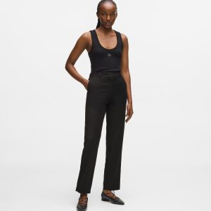 Wool-blend tailored pants