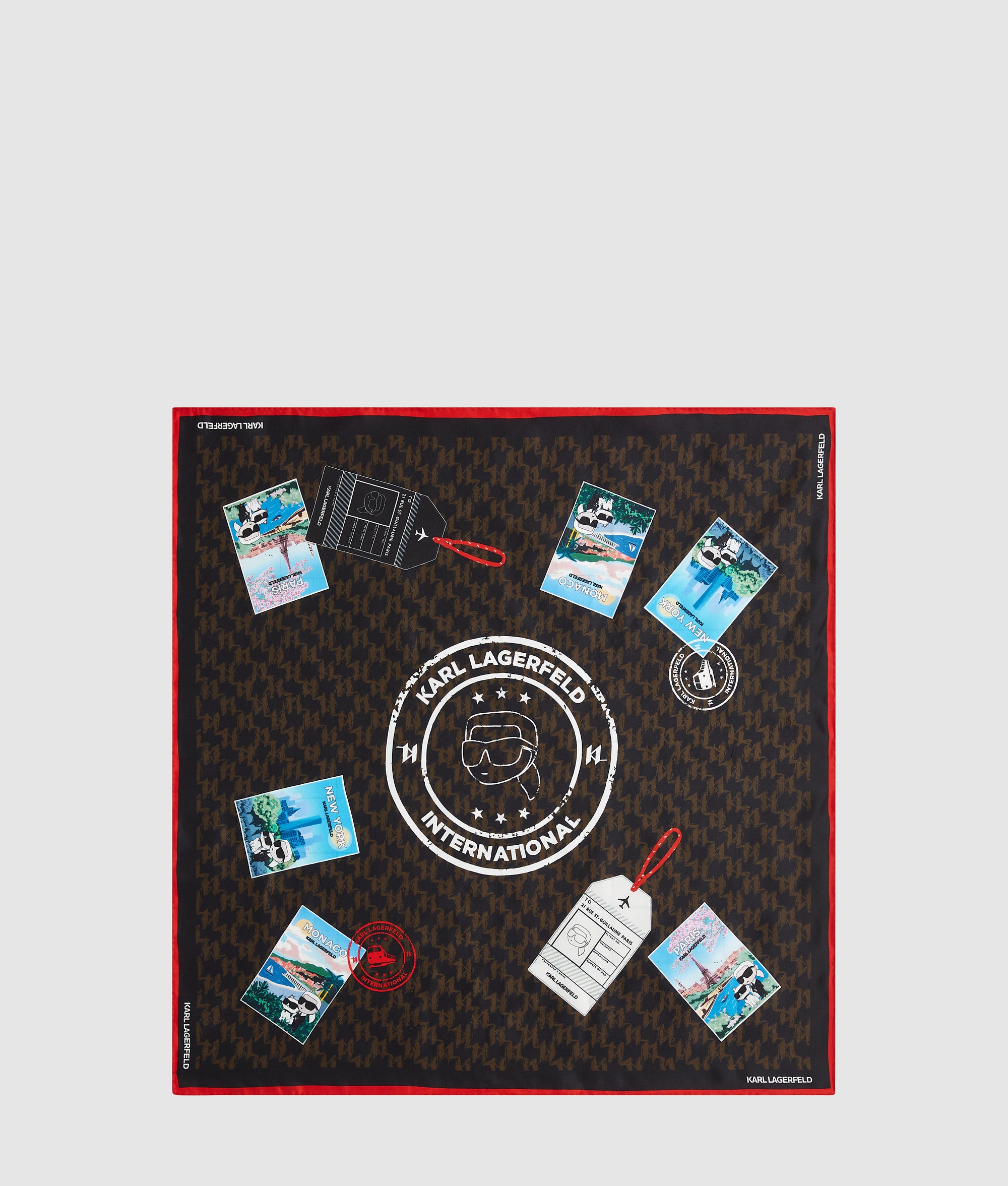 Ikon Monogram travel stamps scarf