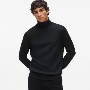 Monogram pin rollneck sweater